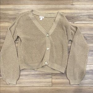 Cat & Jack Taupe Chunky Knit Button Cardigan